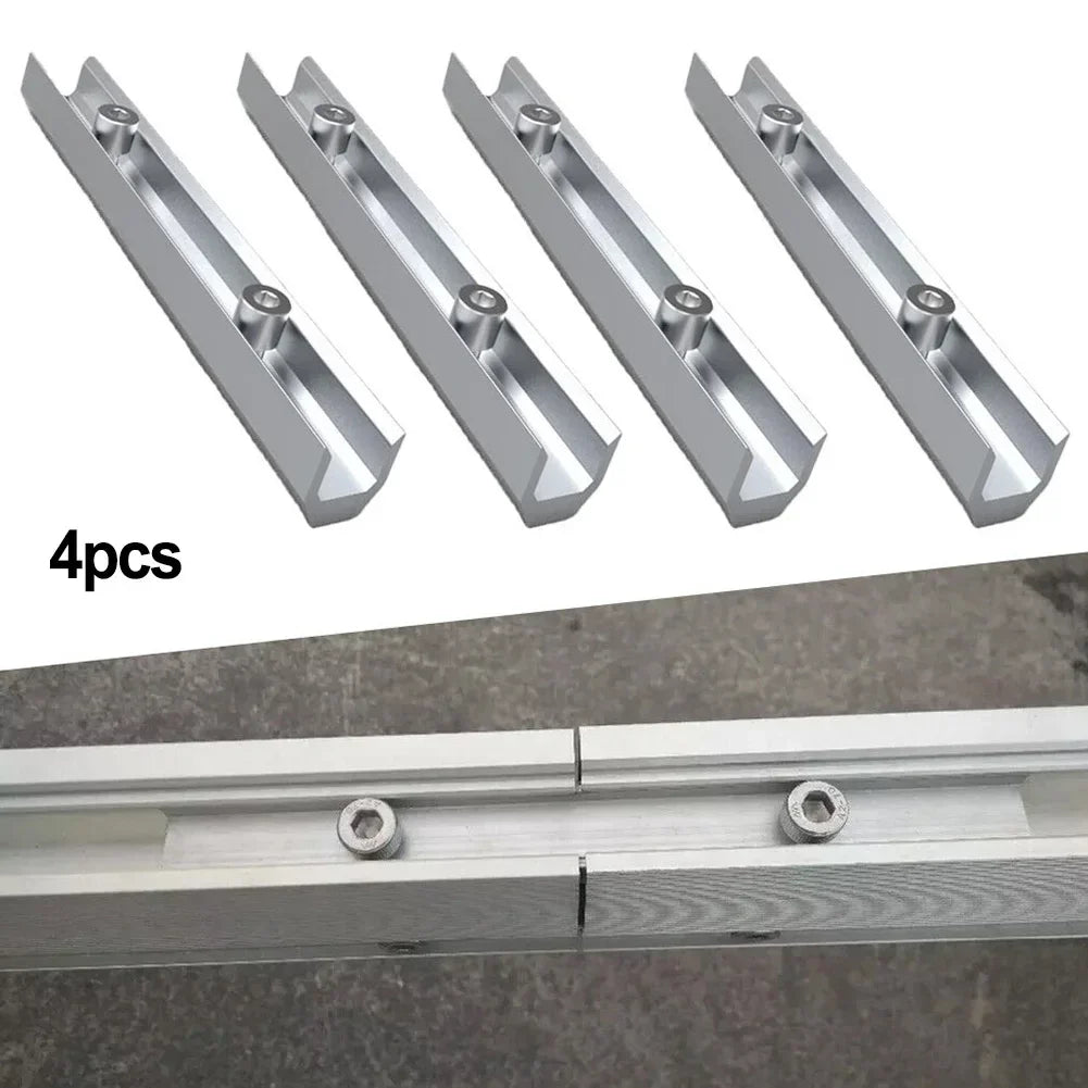 4-Pack Aluminum Rail Connectors for Solar Panel Roof Mounting