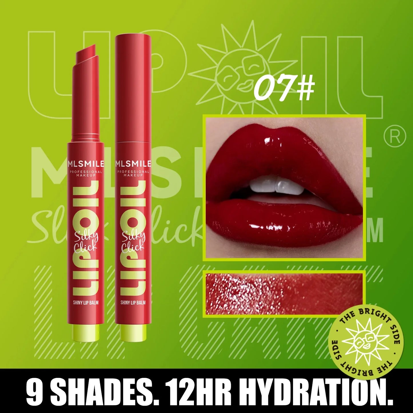 MLSMILE Mirror Gloss Lip Balm Oil – Long Lasting, 9 Shades