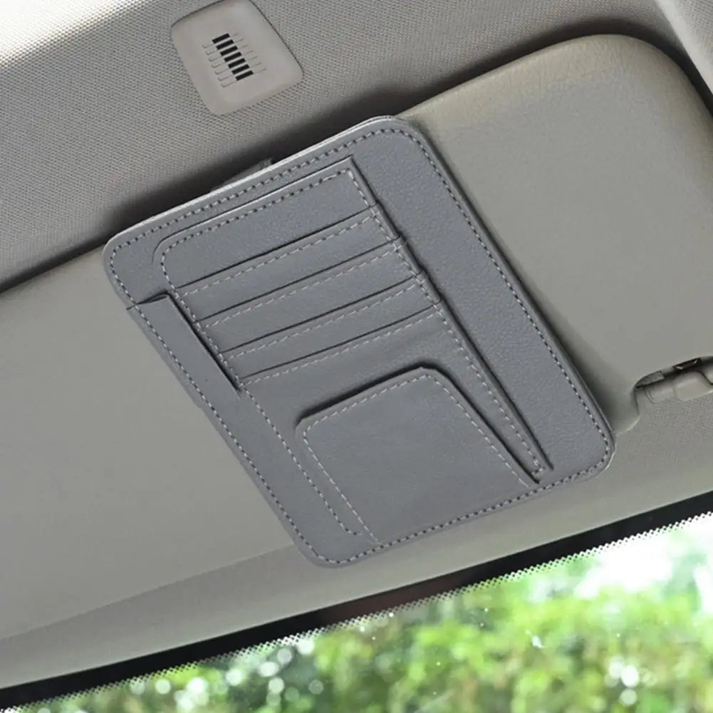 Car Sun Visor Organizer for Business Cards & Sunglasses Peaceful Pleasures Health and Wellness grey