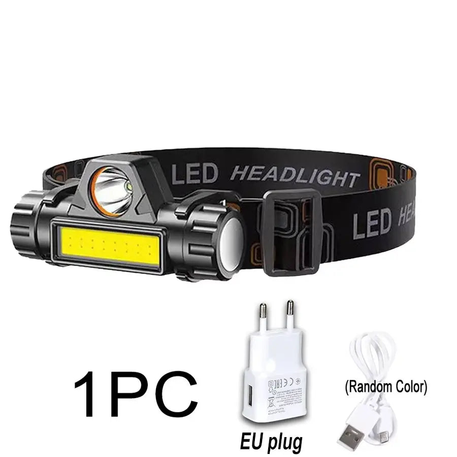 USB Rechargeable LED Headlamp | XPE COB Magnetic Torch