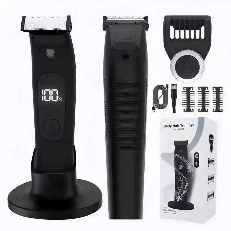 Portable LED electric shaving kit for men - waterproof ceramic single-edge hair trimmer - handheld groin beauty set Peaceful Pleasures Health and Wellness