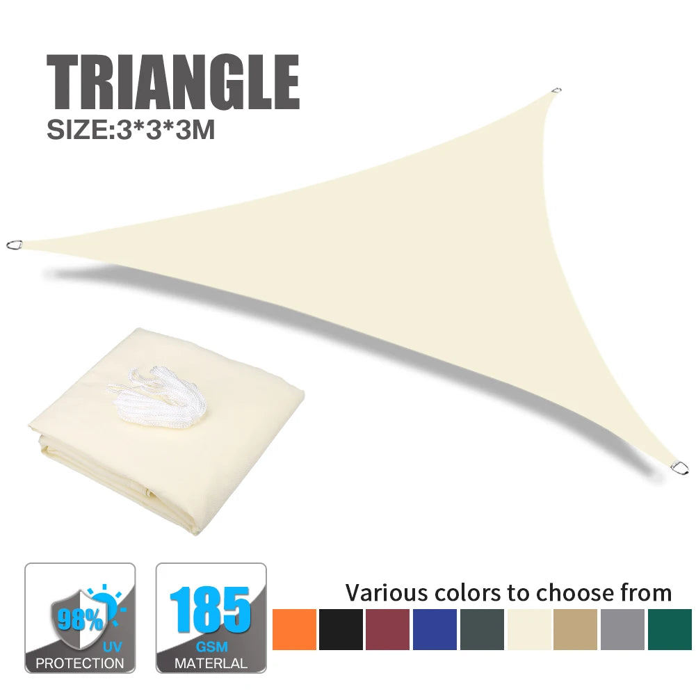 Triangle Sun Shade Sail 280 GSM 95% UV Block – Patio & Garden