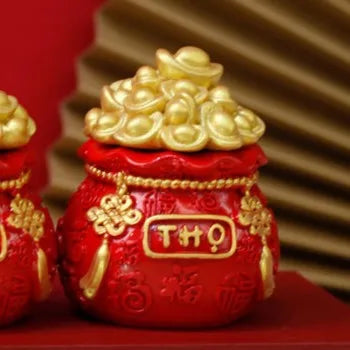 1Pcs Prosperity Sculpture Centerpiece Treasure Basin Statue for Office Shelf Desk Tabletop Art Craft Ornament Home Decorations Peaceful Pleasures Health and Wellness type10
