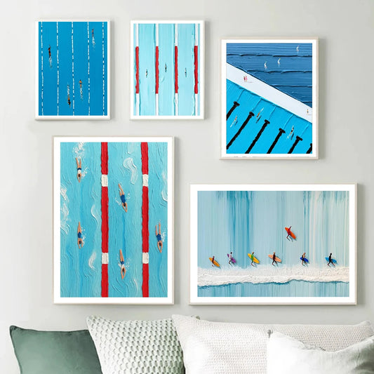 Werner Bronkhorst Blue Pool Abstract Canvas Wall Art Print Canvas Wall Art Print Peaceful Pleasures Health and Wellness