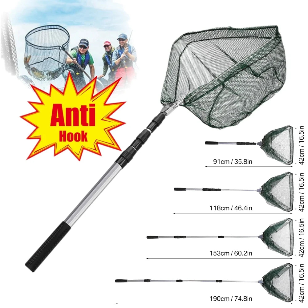 Telescoping Fishing Landing Net – Aluminum Alloy, Folds to 55cm