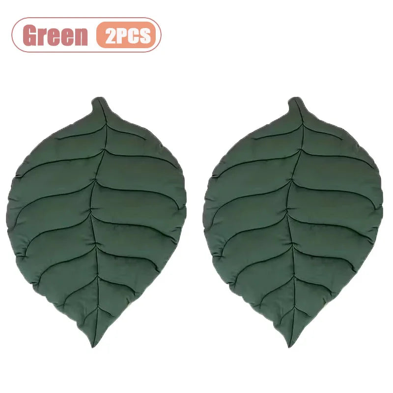 Leaf Shape Pet Mat – Thick Cotton Cat Bed & Dog Crate Pad