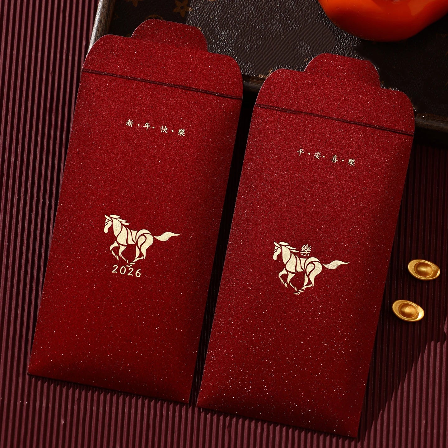 2026 Year of the Horse Red Envelopes 6pcs | Lucky Hong Bao