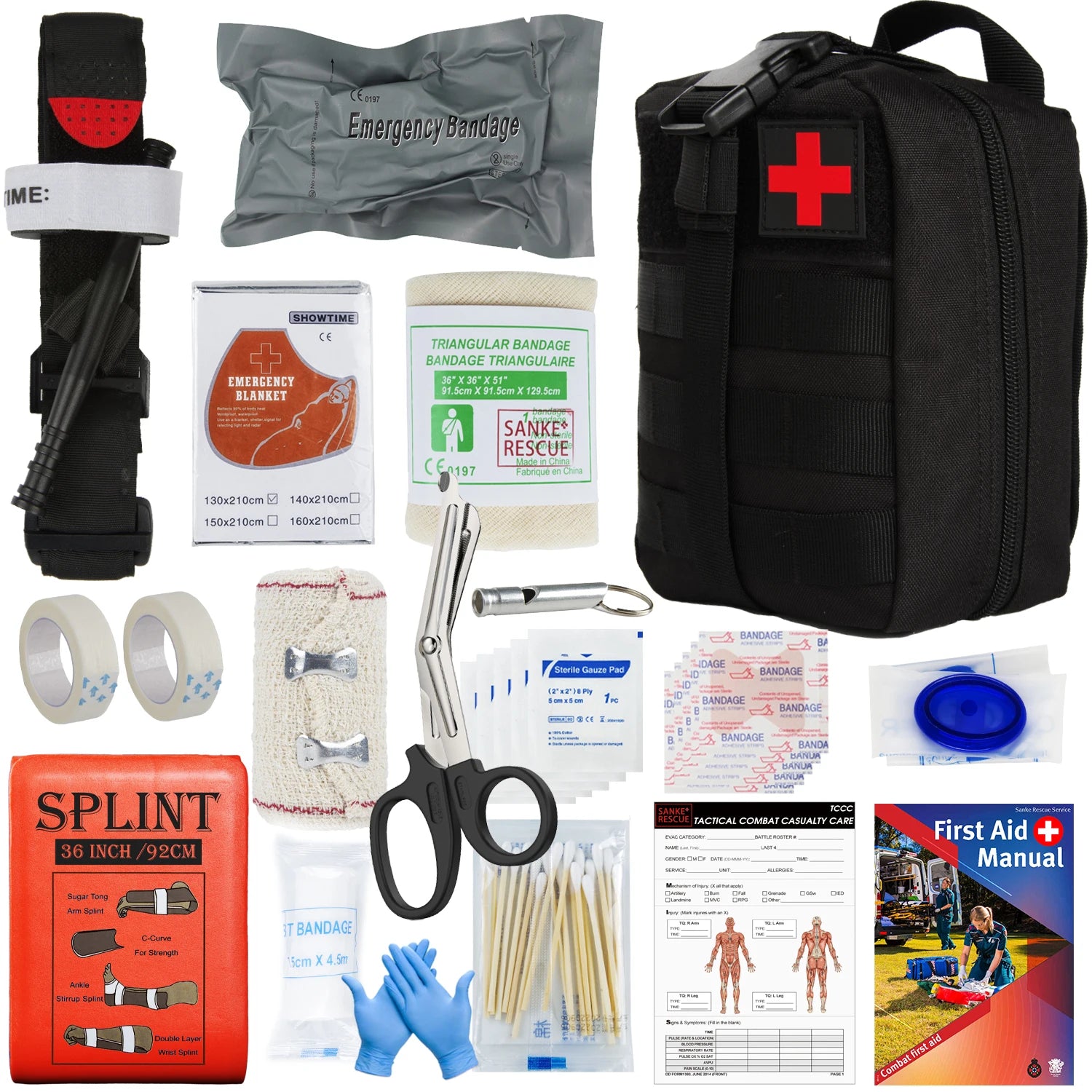 First Aid Kit Pouch Supplied full set Molle To Configure Survival kit Outdoor Emergency Kit Trauma Outdoor Gear IFAK EMT Peaceful Pleasures Health and Wellness Black IFAK
