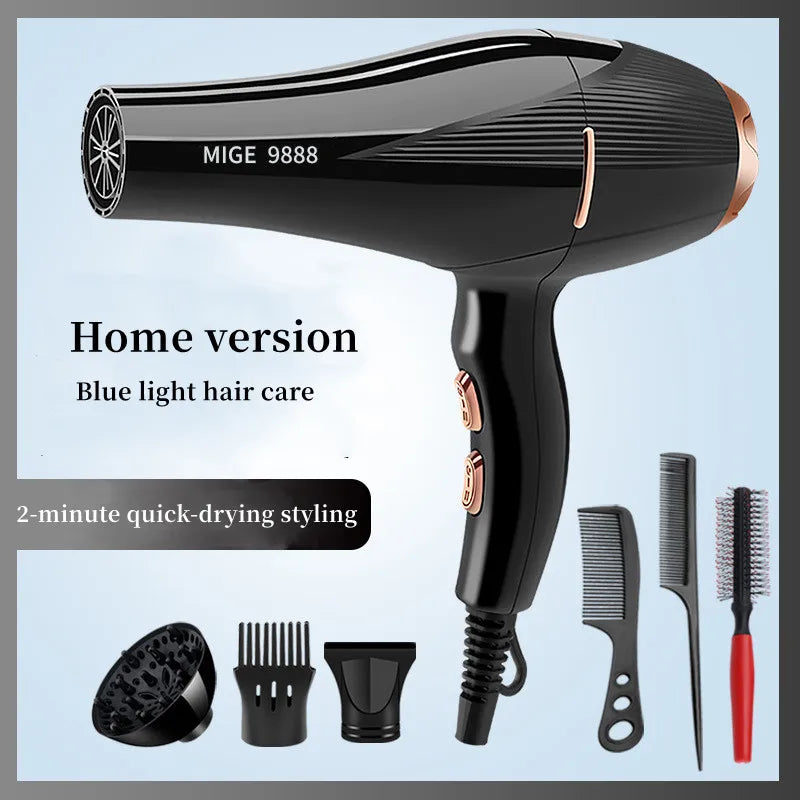 Fashionable High-Speed Hair Dryer High-Power Quick Drying Hair Care Silent Home Hair Salon Tools Buy 1 Get 6 Free Peaceful Pleasures Health and Wellness D-220V EU