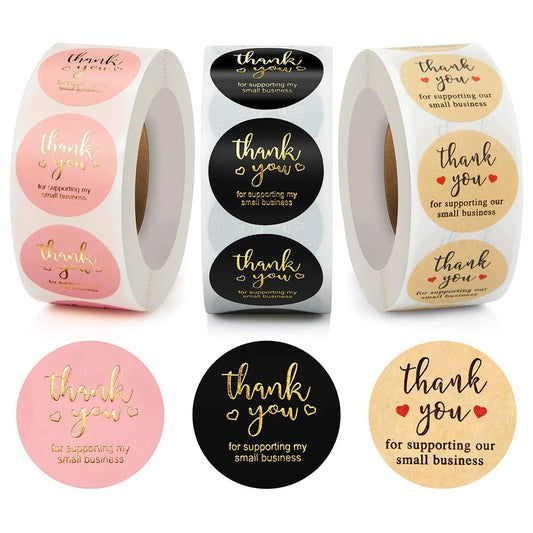 Thank You For The Stickers Stickers Pink And Black Hot Stamping Sealing Envelope Gift, Wedding Roll Up And Circular Shape Peaceful Pleasures Health and Wellness