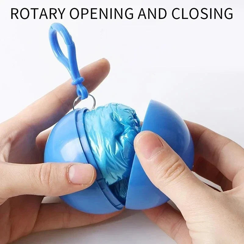 Compact Keychain Rain Poncho Ball – Emergency Travel Raincoat