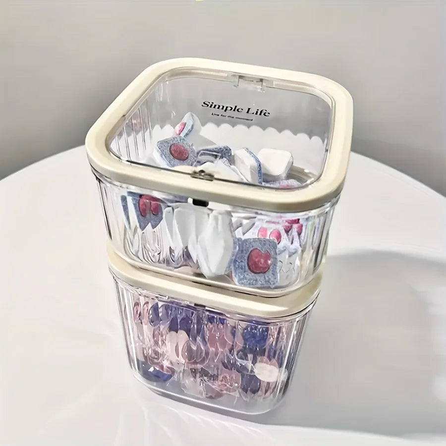 Laundry Pods Container & Storage Box – Eco-Friendly Organizer for Pods, Beads & Powder