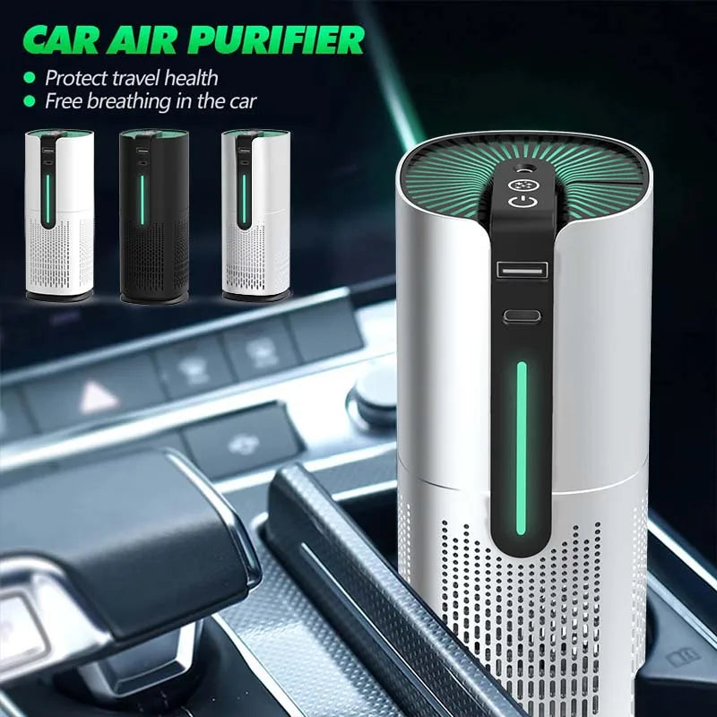 Portable Desk Negative Anion Ultraviolet Filter UVC Light Ionizer Generator Cleaner Car Air Purifier for Office Home Peaceful Pleasures Health and Wellness