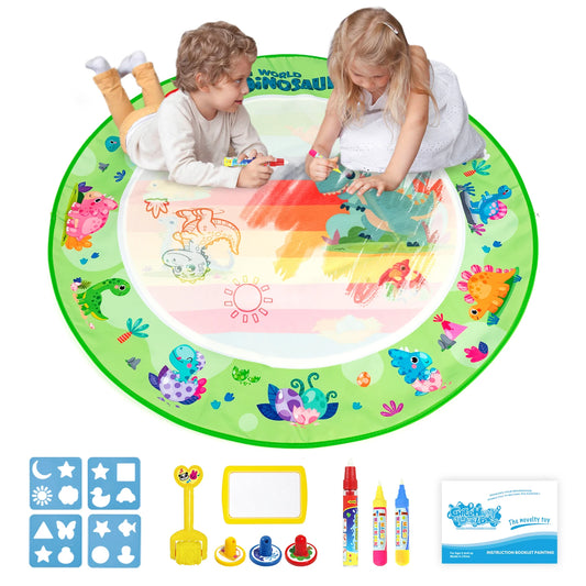 Kids Magic Water Drawing Mat Coloring Doodle Reusable Pens Painting Peaceful Pleasures Health and Wellness