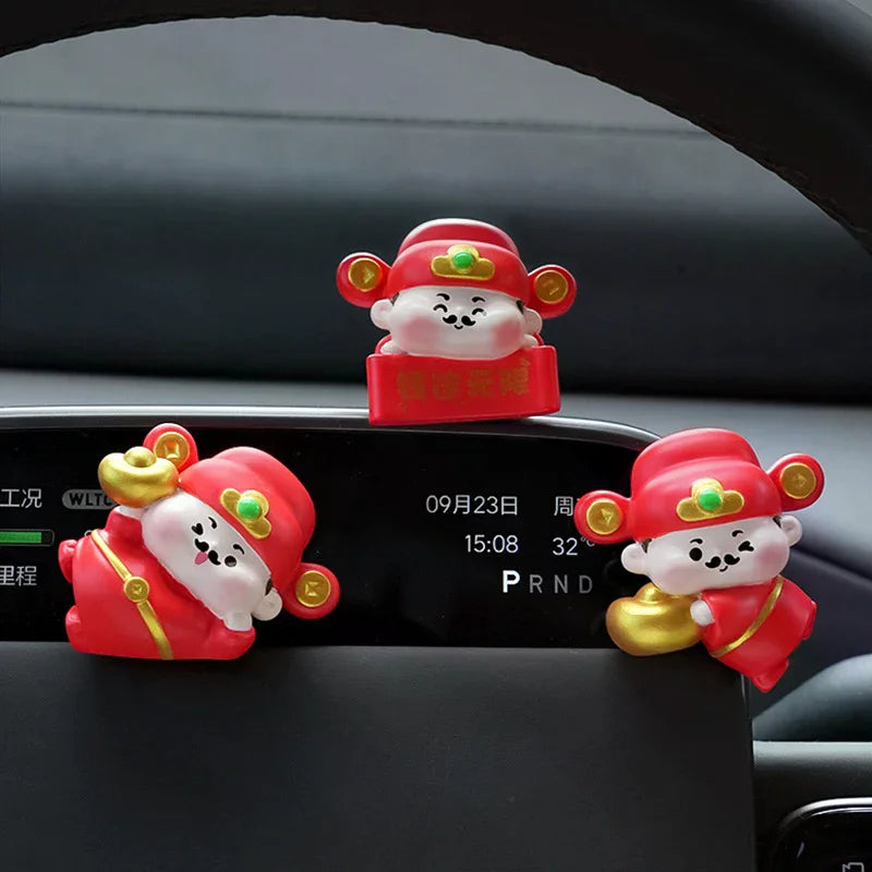 Mini Resin God of Wealth Figurine | Car & Desk Décor