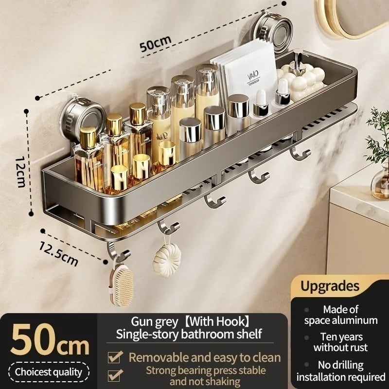 Suction Cup Shower Caddy & Towel Holder – No-Drill Storage