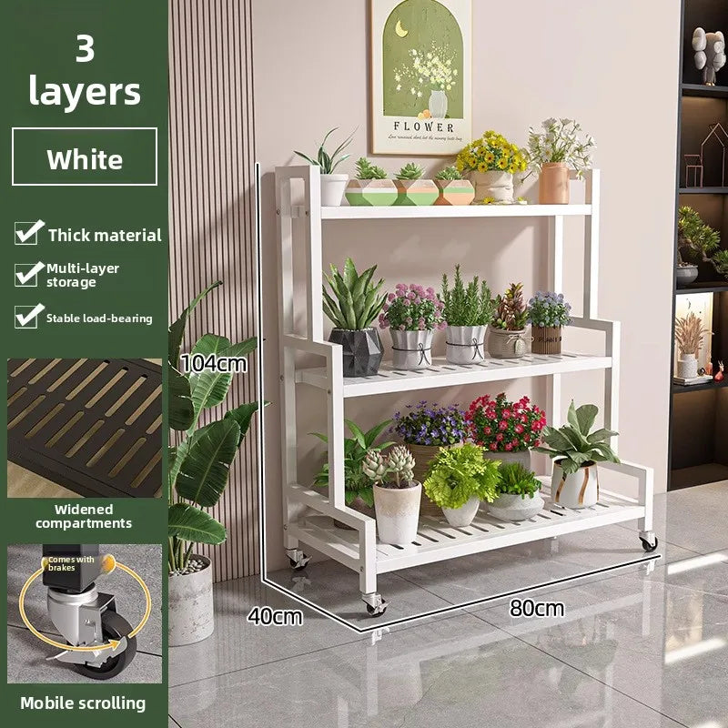 Wrought Iron Multi-Layer Plant Stand | Floor Flower Rack