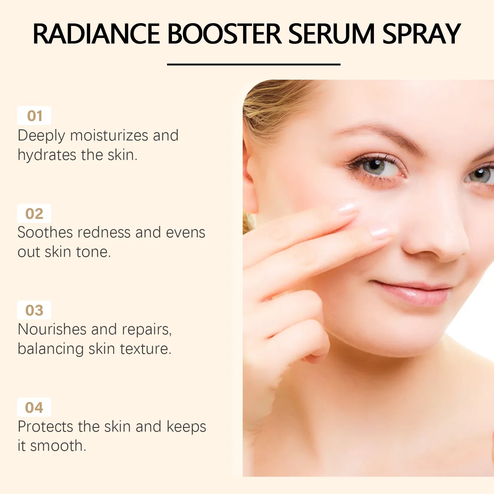 Radiance Booster Serum Spray Moisturizing Relief For Sensitive Skin Nourishing Face Mist Even Skin Tone Winter Skincare Peaceful Pleasures Health and Wellness