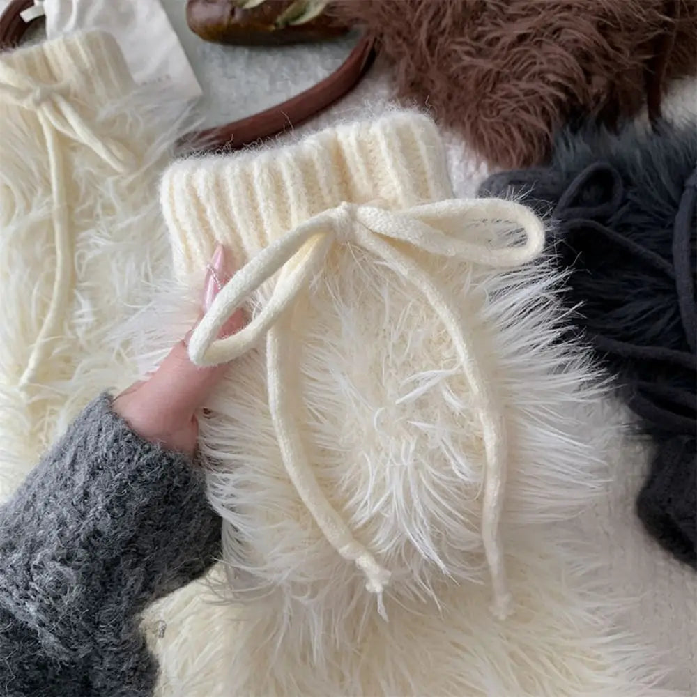 Autumn Winter Thickened Cold Resistant Adorable Subculture JK Fashionable Trendy Fur Lined Sock Boots Warm Sock Sleeves Fashion Peaceful Pleasures Health and Wellness