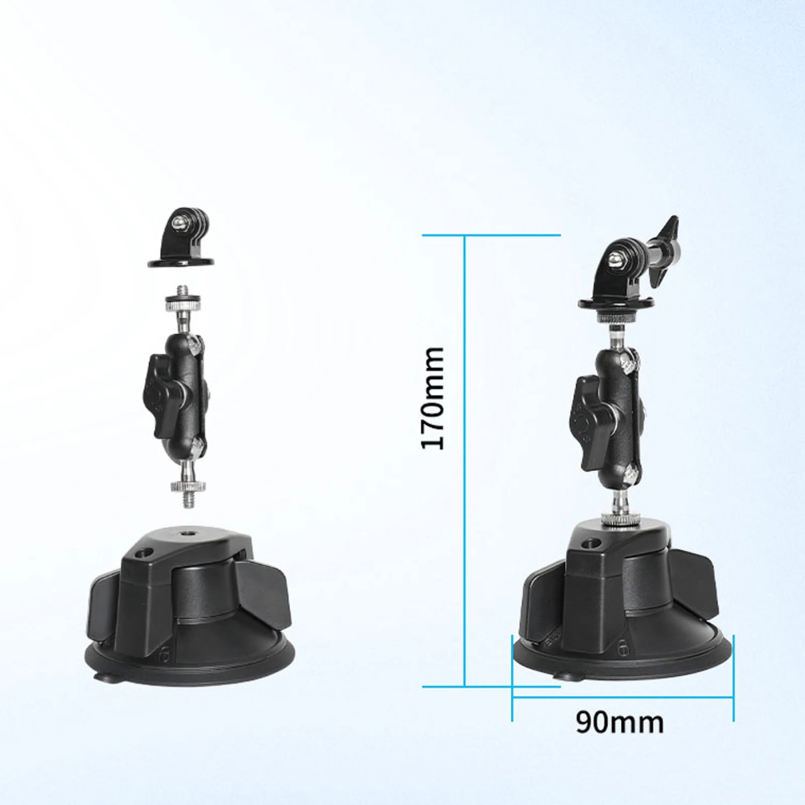 Multi-Surface Compatibility Stable Under Load Suitable For Insta360 Go Ultra Camera Vehicle Suction Cup Mount Accessory Peaceful Pleasures Health and Wellness