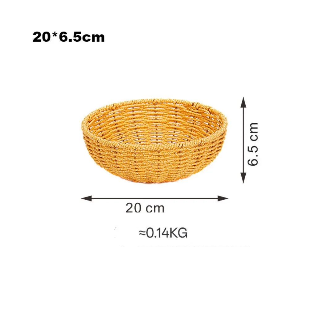 Imitation Rattan Woven Storage Basket | Fruit & Snack Tray