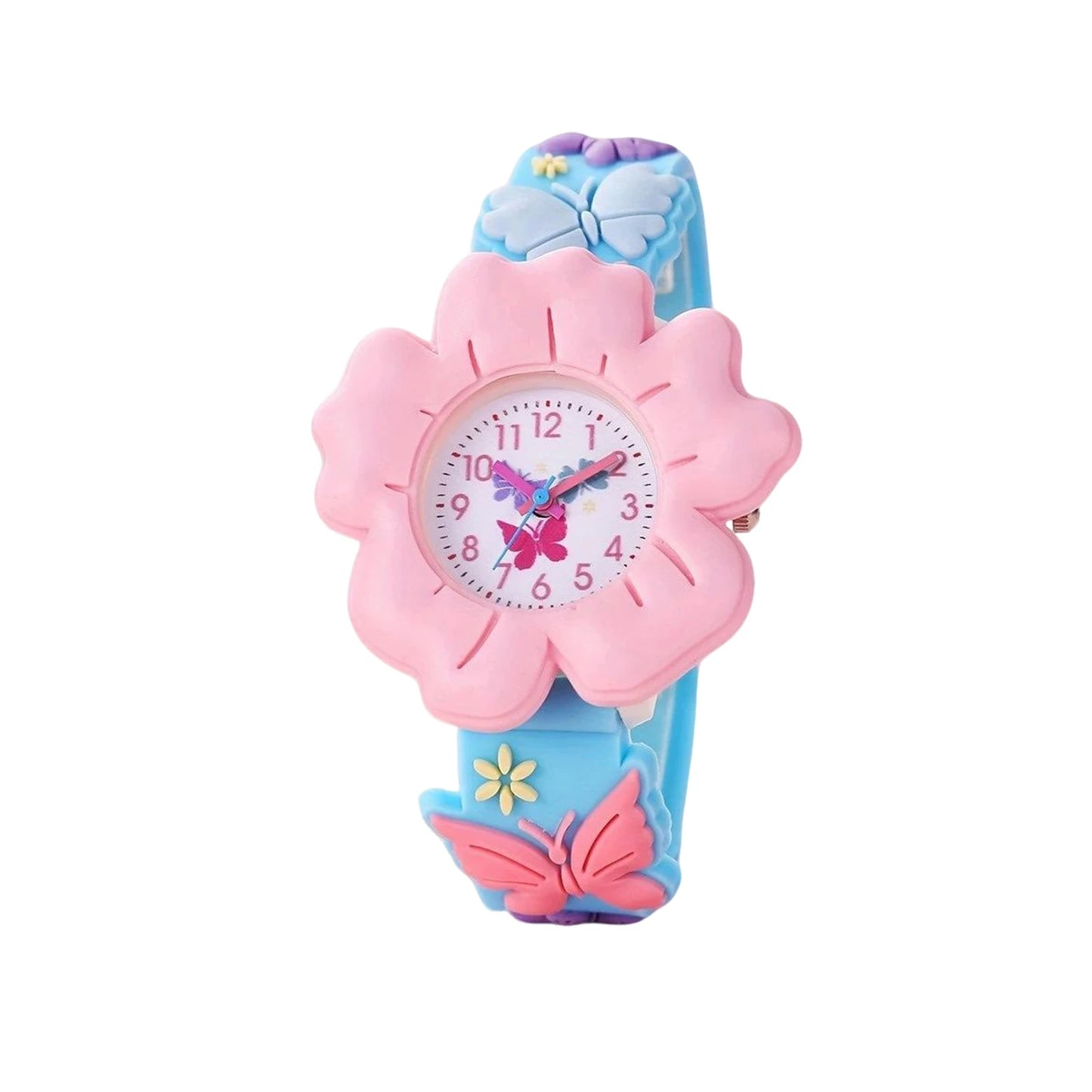 Kids Floral Silicone Wristwatch – Waterproof Cartoon Watch for Girls