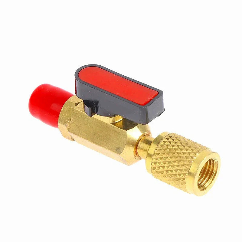 1/4" SAE Brass Ball Valve for R22 Refrigerant AC Systems