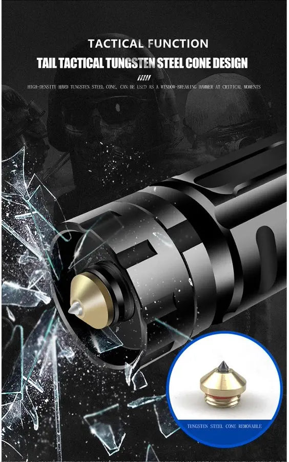 POCKETMAN 3800 Lumen Tactical Flashlight USB Rechargeable LED