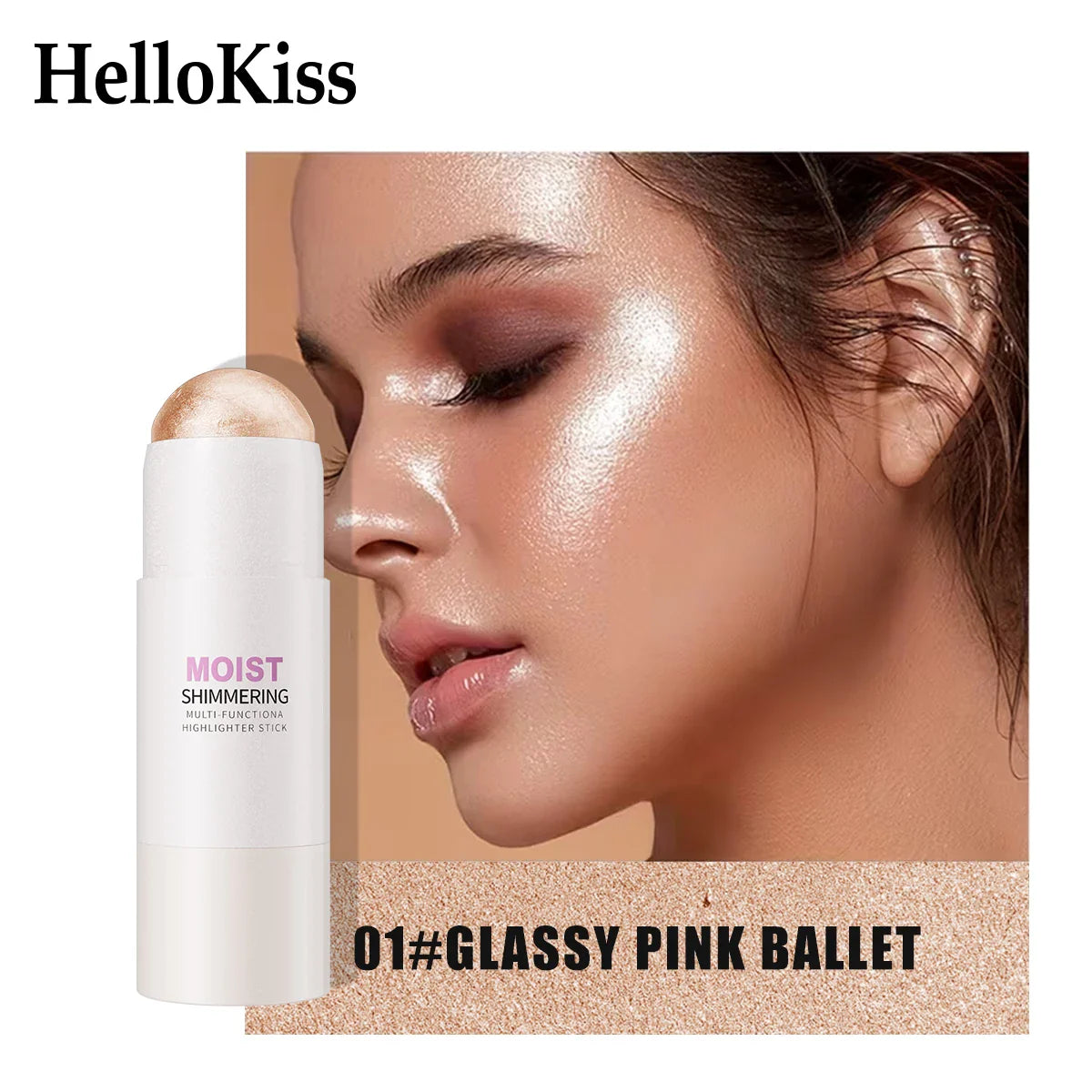 Hello Kiss Glowup Highlighter Stick – Buildable Face Contour