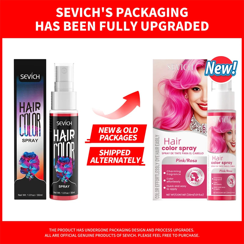 Sevich Hair Color Spray – Temporary Hair & Beard Dye, Long-Lasting, 5 Colors 30ml Peaceful Pleasures Health and Wellness Pink