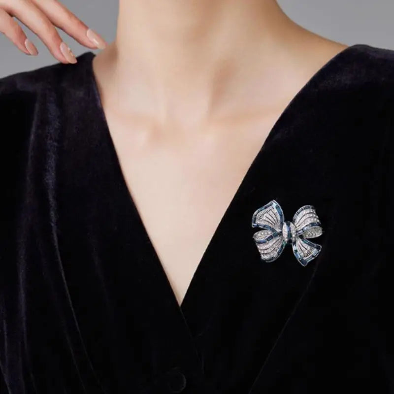 Rhinestone Bowknot Brooch Pin – Fashion Jewelry for Party