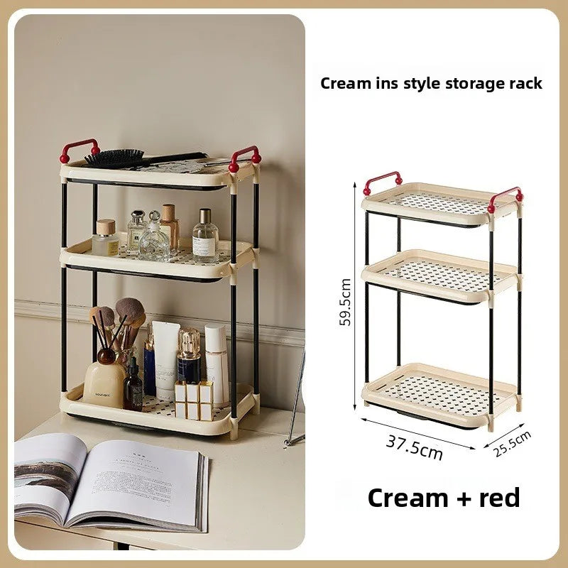 Cup Holder Organizer Desktop Water Cup Storage Rack Cream Style Kitchen Shelf Peaceful Pleasures Health and Wellness Red 3 Layer High