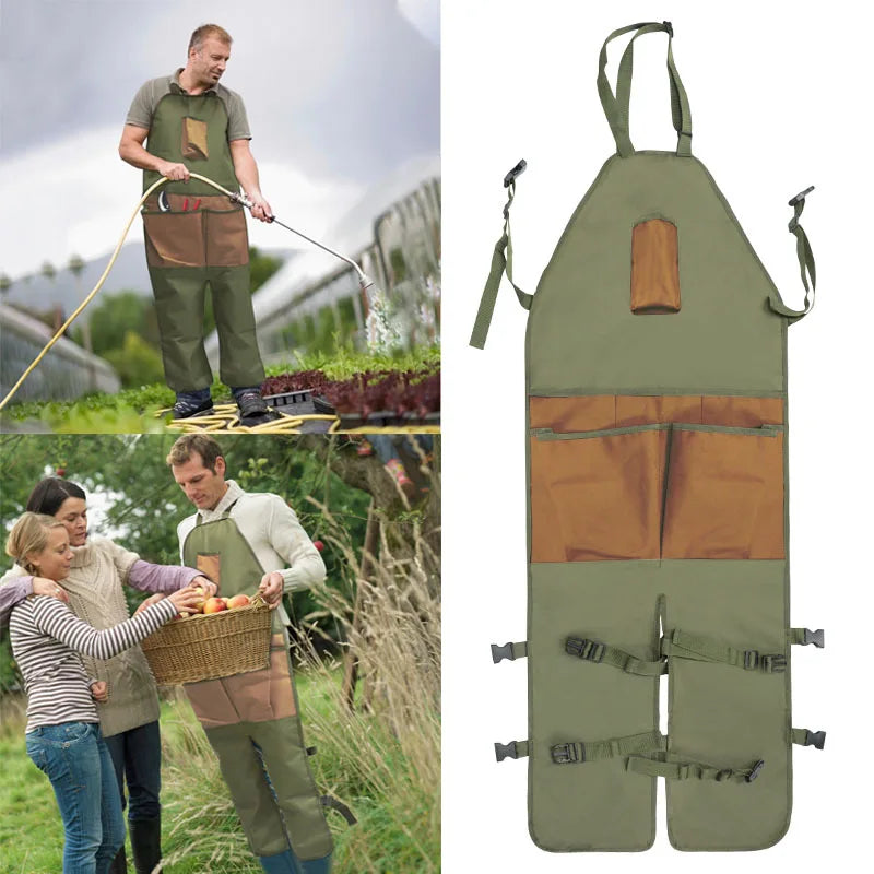 Horticultural leggings apron for garden trimming multi pocket outdoor waterproof anti fouling quick drying multifunctional apron Peaceful Pleasures Health and Wellness