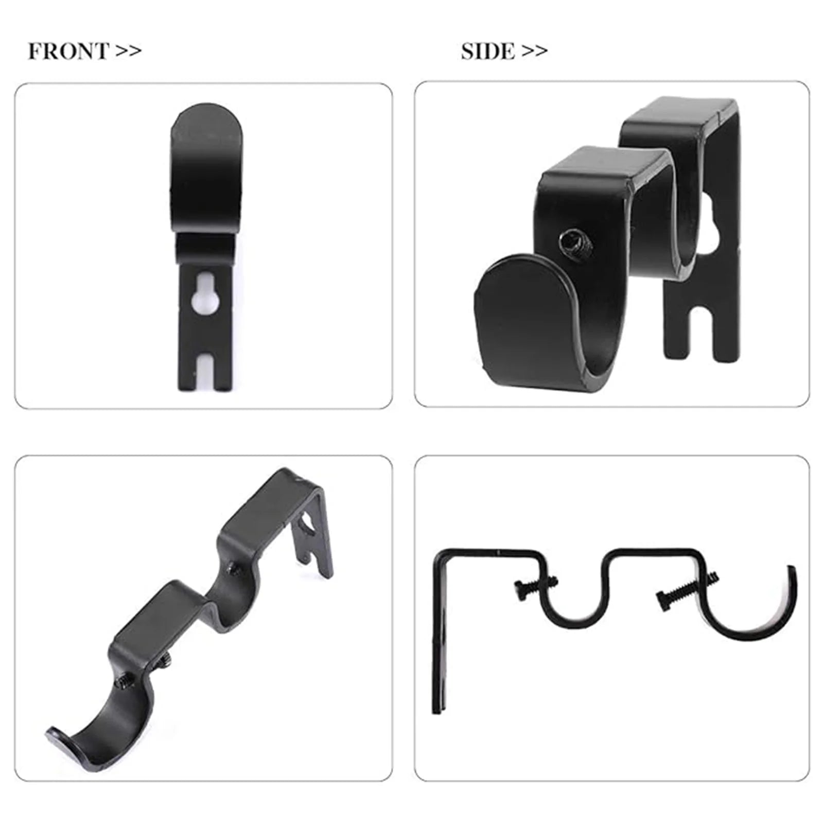 Double Curtain Rod Bracket Adjustable Double Rod Holders for Office Living Room Bedroom Peaceful Pleasures Health and Wellness