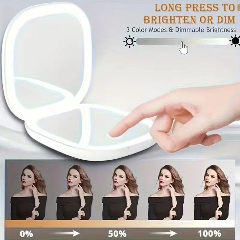 USB LED Foldable Makeup Mirror | 5X Magnifying Vanity Mirror