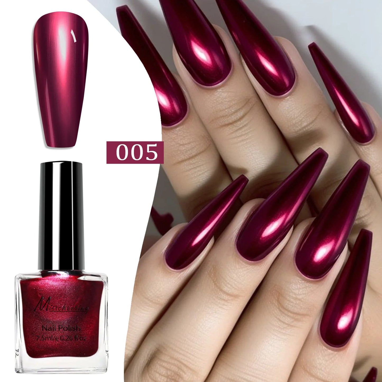 Chrome Mirror Nail Polish – 12 Metallic Shades, No UV Lamp