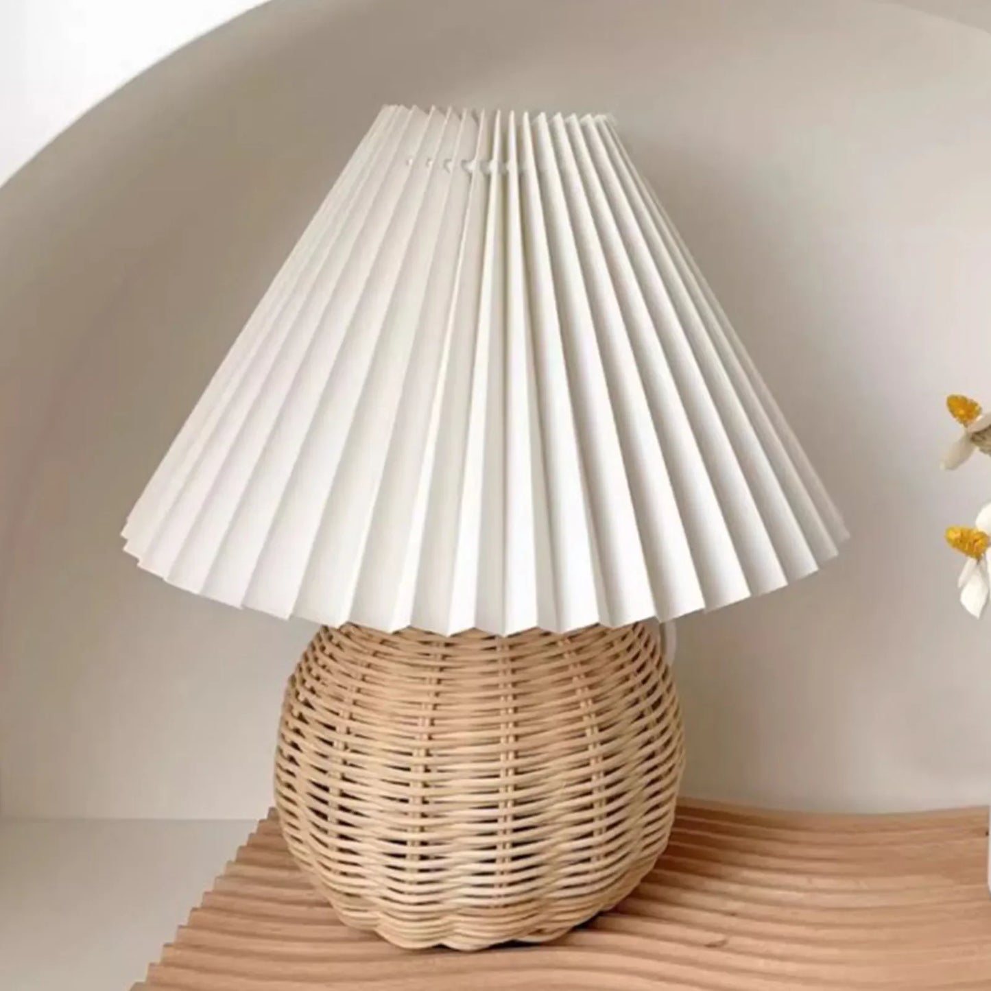 Table Lamp Bedside Nightstand Mini Bedroom Living Room Side Rattan