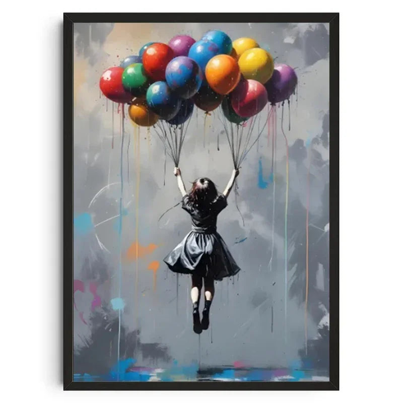 Graffiti Banksy Art Poster Banksy Image Series Printed Canvas Art Mural Used for Home Wall and Living Room Decoration, Framel Peaceful Pleasures Health and Wellness DD021-07 20x30cm