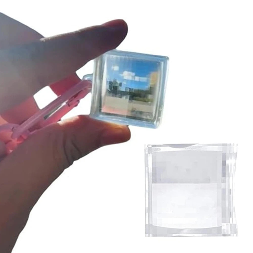 Unique Pixel-Art Keychain Clear Crystals Glass Pixel-Mirror Filter Keychain Funny Pixelated Lens For Bags Cars Present For Fans Peaceful Pleasures Health and Wellness