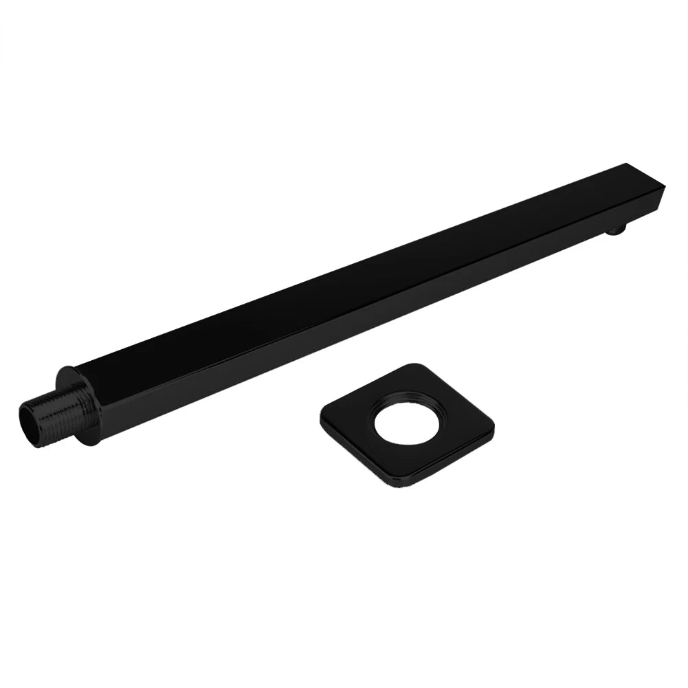 30/40CM Wall-mounted Stainless Steel Extension Shower Arm Bathroom Bracket Bar For Rain Shower Head Peaceful Pleasures Health and Wellness black 40cm