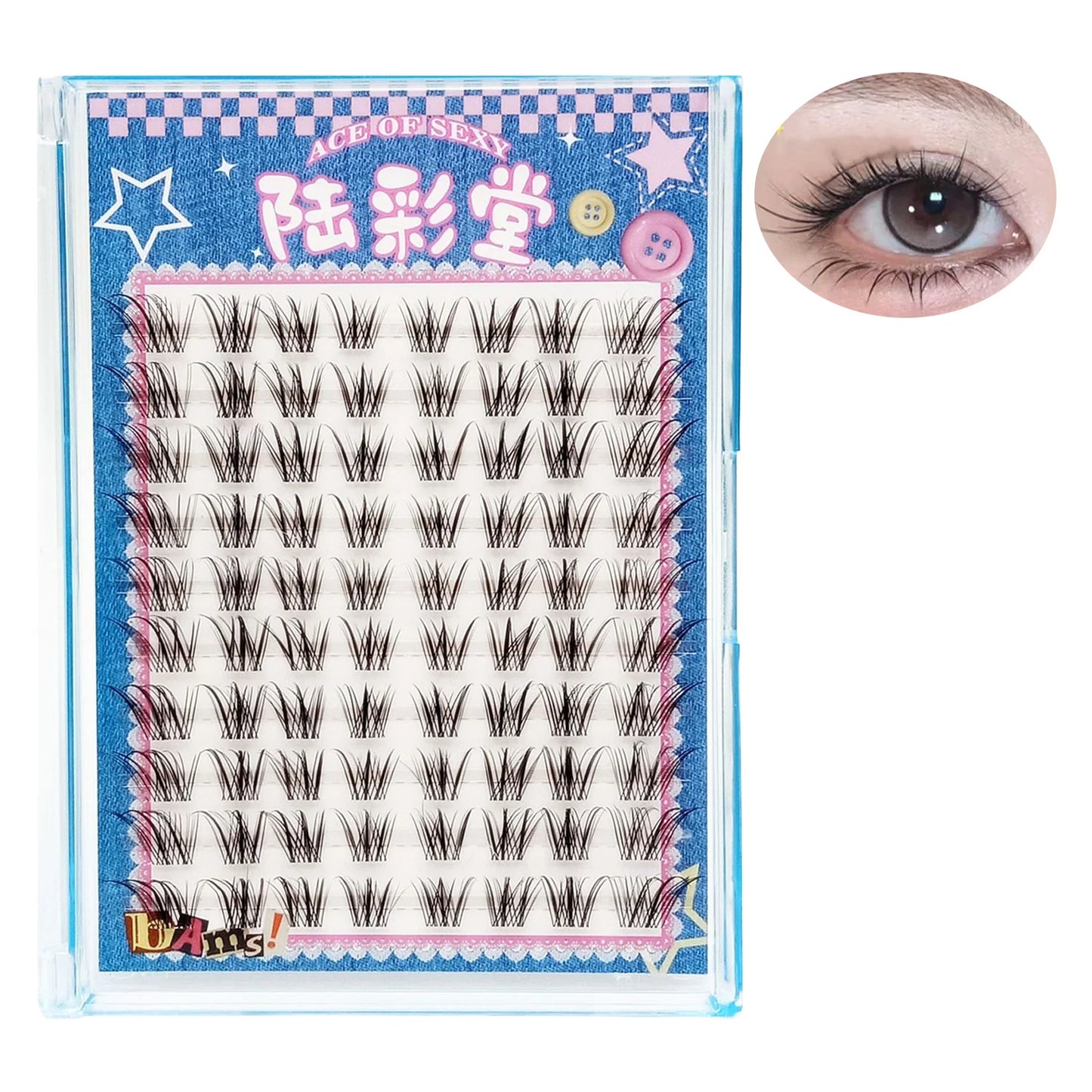 10 Rows Individual Lashes Clusters Segmented Natural Lash Extension Fox-style Flying False Eyelashes Makeup Tool Peaceful Pleasures Health and Wellness style 14