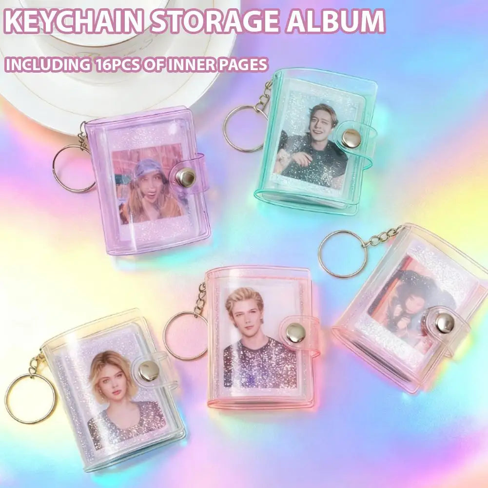 Mini Keychain Photo Album – 16-Page PVC Pocket Card Holder Keychain Photo Album Peaceful Pleasures Health and Wellness