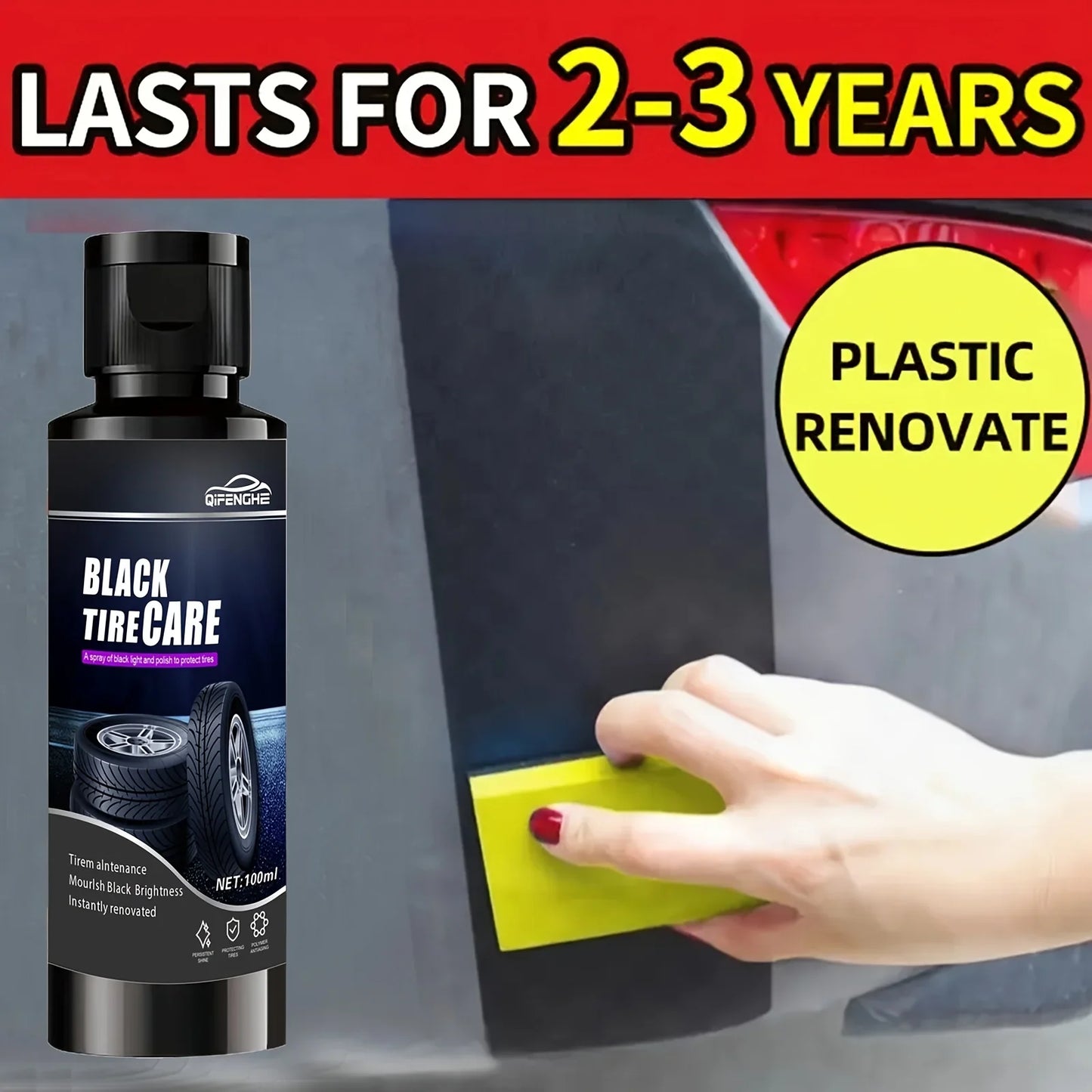 100g Car Tire Shine Wax – Gloss & Durable UV Protection