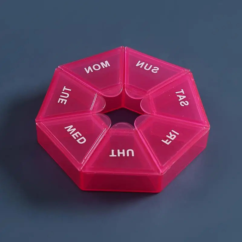 7-Day Weekly Pill Organizer | Portable Travel Tablet Dispenser