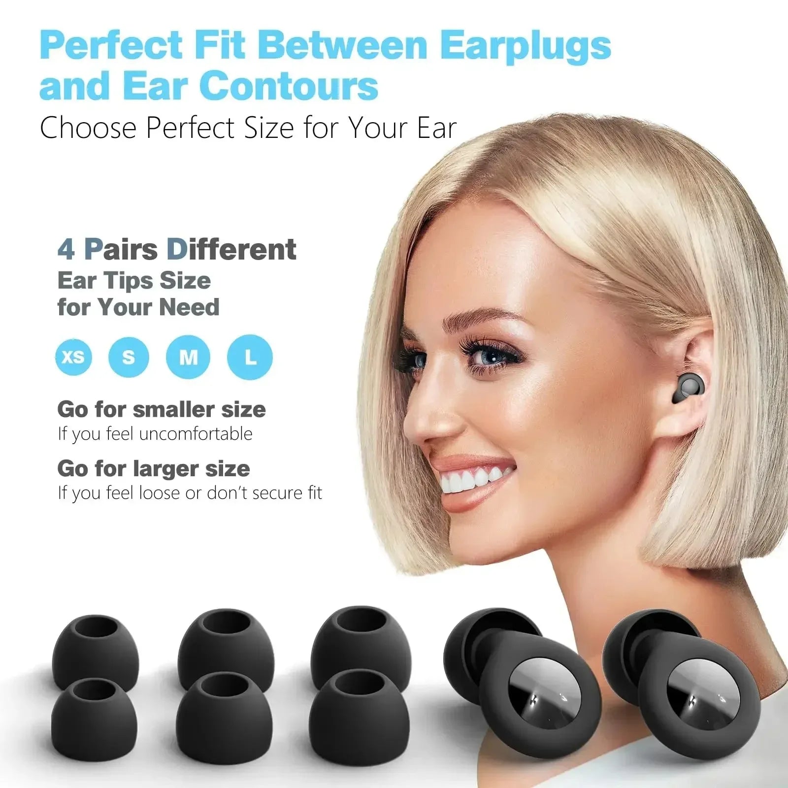 Reusable Silicone Noise Reduction Ear Plugs for Sleeping Concerts Study Travel Peaceful Pleasures Health and Wellness