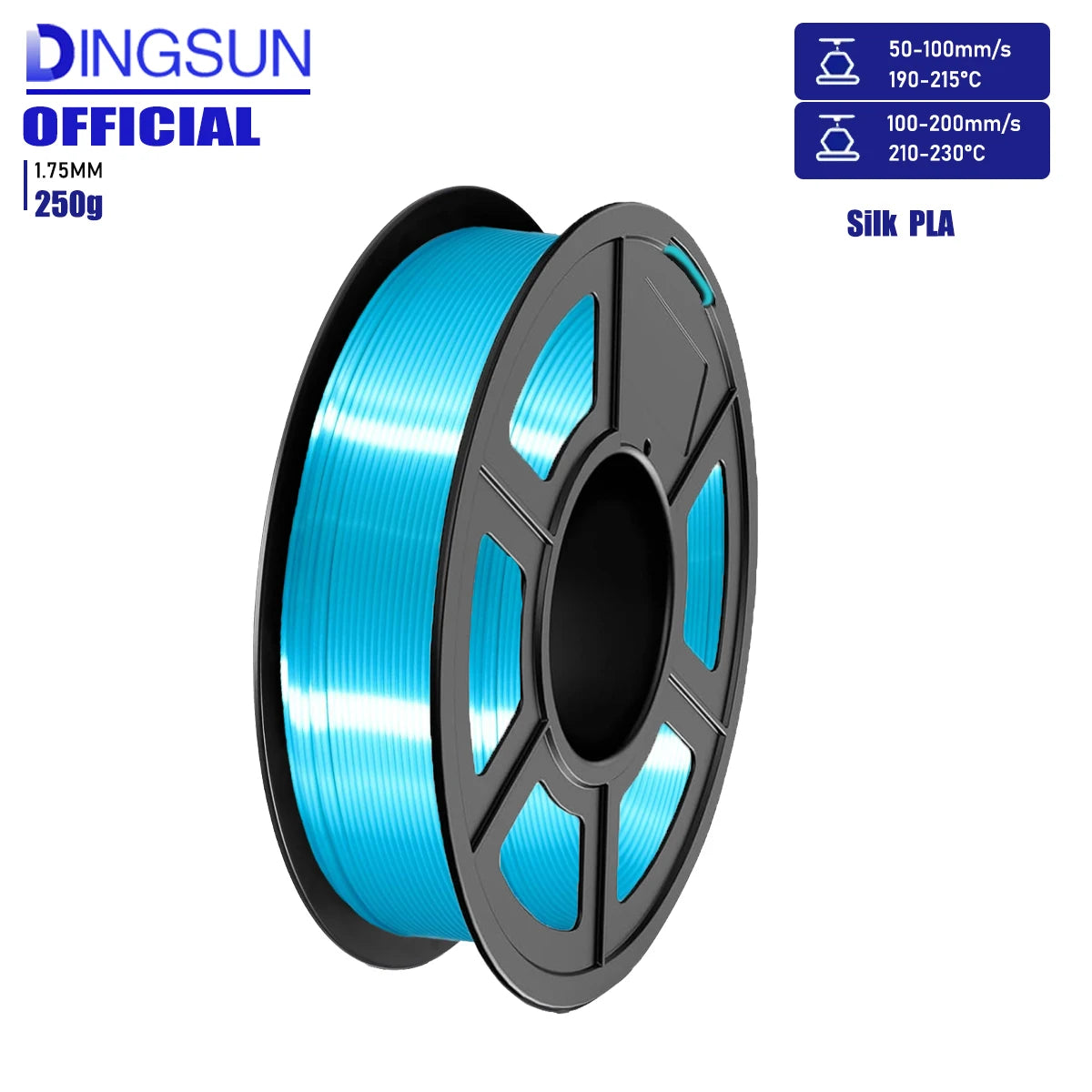 Silk PLA Filament 1.75mm | Metallic Shiny 3D Printer Filament 250g