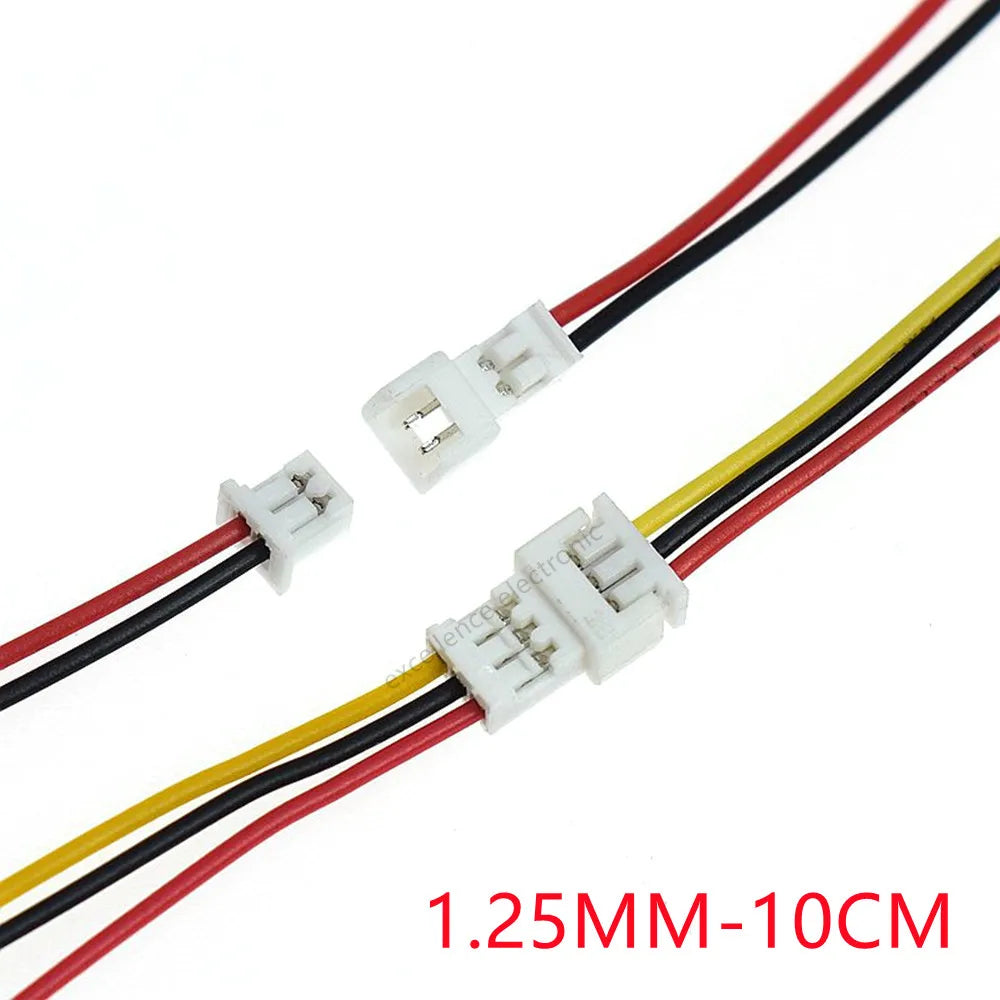 5Pair 1.25mm 2.0mm 2.54mm Pitch Mini JST PH XH SM Male Female Plug Socket Terminal Wires Cables Connector 2/3/4/5/6 Pin Peaceful Pleasures Health and Wellness JST 1.25mm 10cm 2P