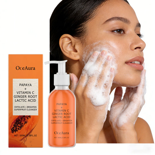 OceAura Papaya Vitamin C Exfoliating Face Cleanser 100ml Exfoliating Face Cleanser Peaceful Pleasures Health and Wellness