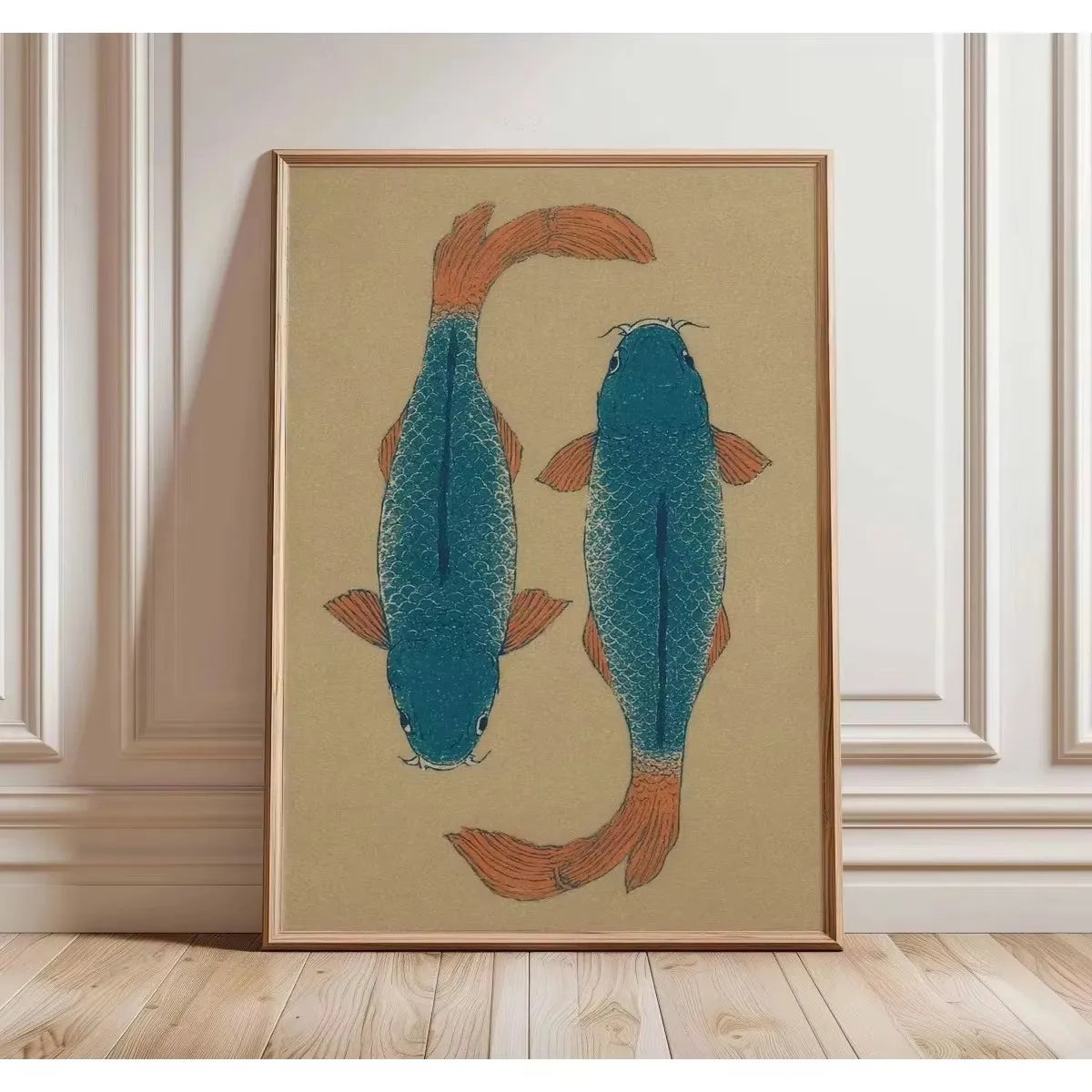 Japanese Red Koi Fish Canvas Print | Minimalist Wall Art