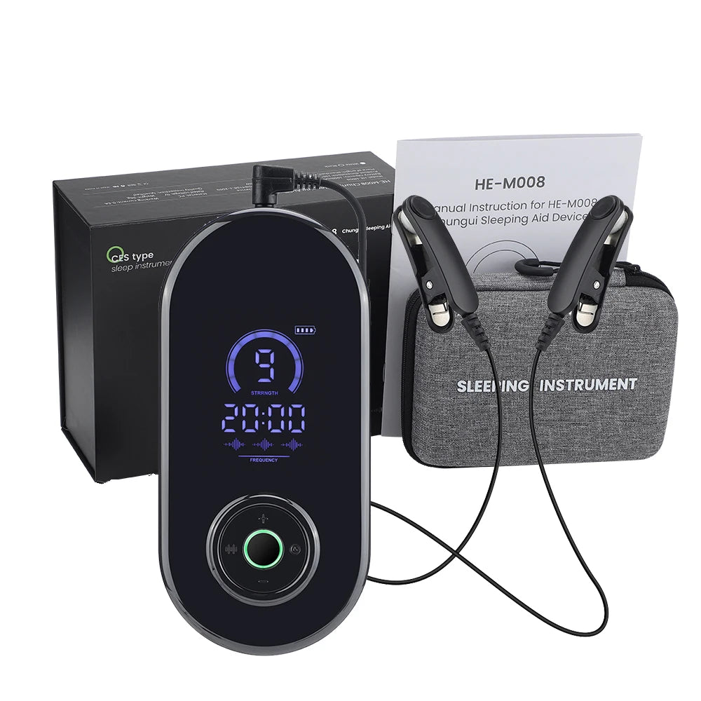 CES Ear Clip Sleep Aid 9 Levels 3 Modes Microcurrent Insomnia Reliever Natural Physical Smart Sleep Helper Anxiety Stress Relief Peaceful Pleasures Health and Wellness
